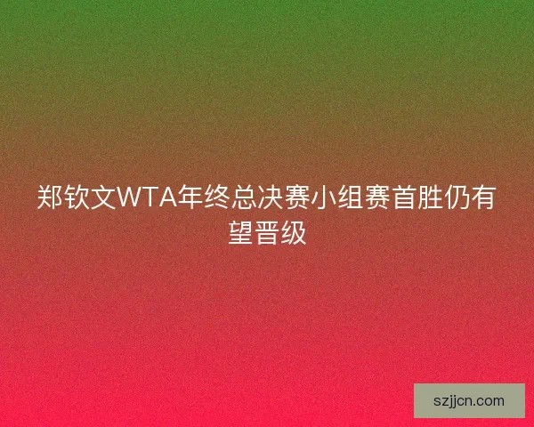 郑钦文WTA年终总决赛小组赛首胜仍有望晋级