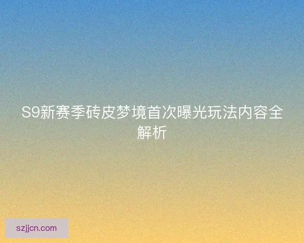 S9新赛季砖皮梦境首次曝光玩法内容全解析
